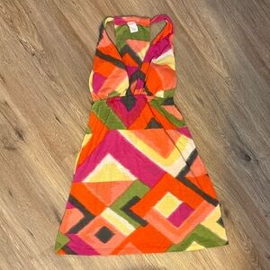 Geometric Halter Dress